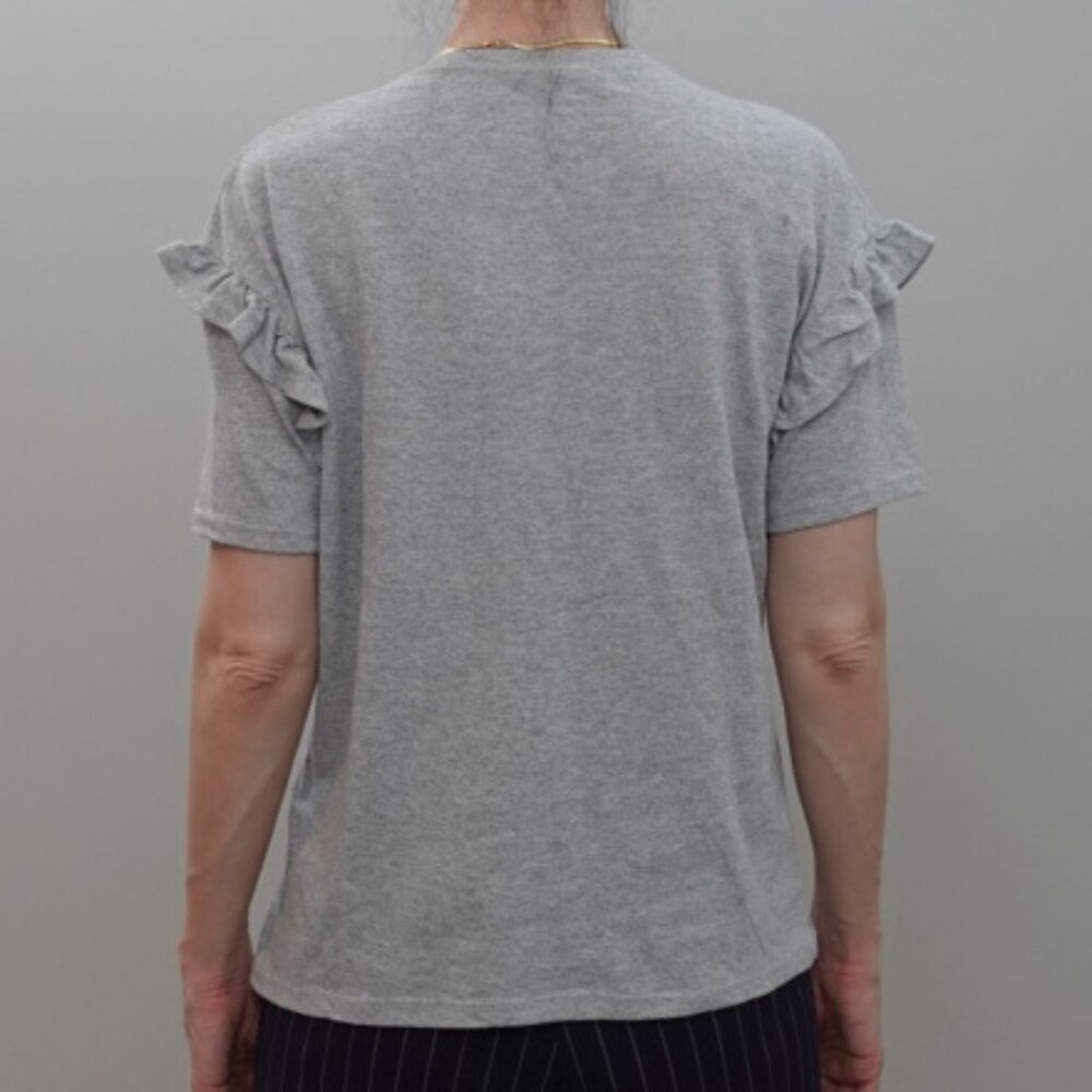 Gray Embroidered Basic Tee - Picture 6 of 6
